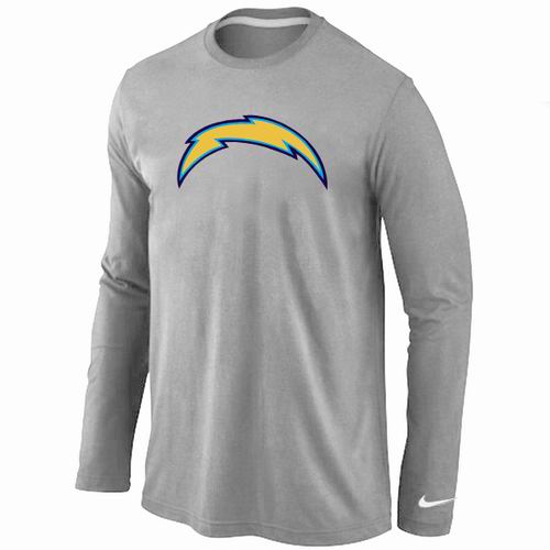 Nike Los Angeles Chargers Team Logo Long Sleeve NFL T-Shirt - Grey